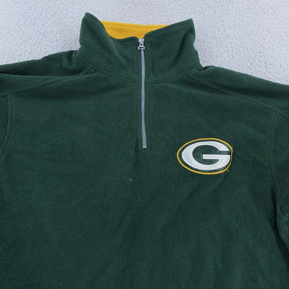 Vtg 90s Green Bay Packers Quarter Zip Fleece Jacket Mens Large Green‎ Mirage NFL